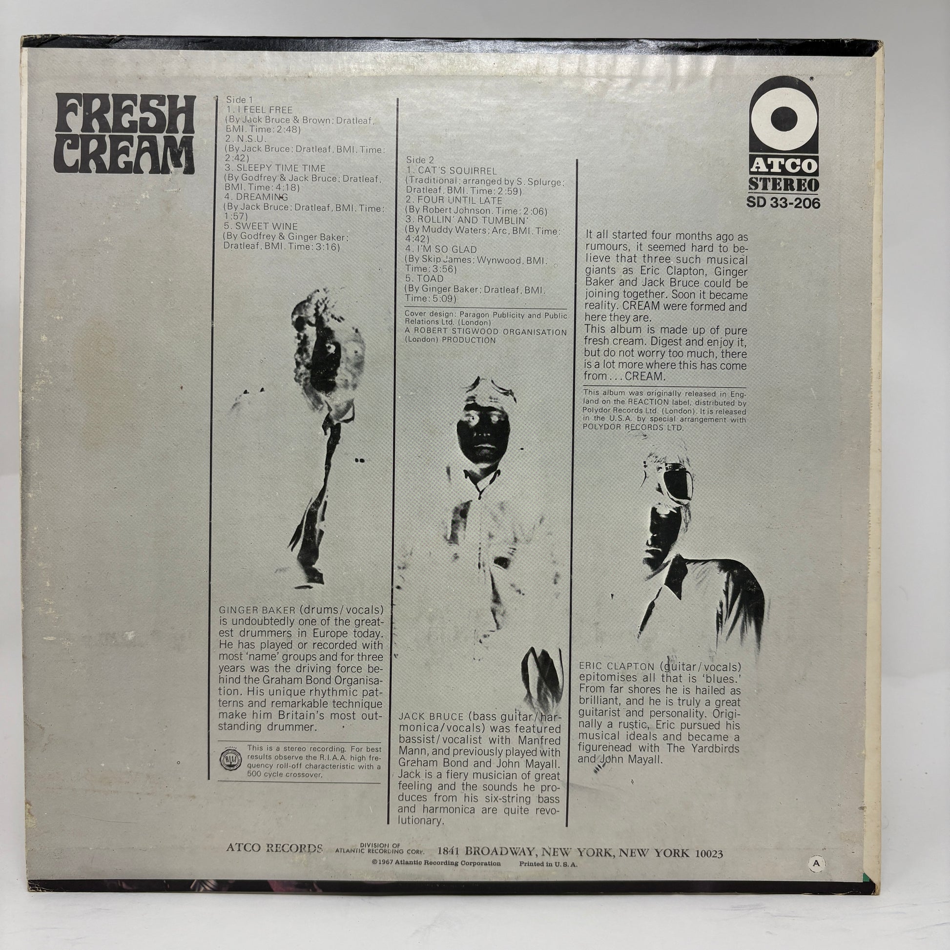 Cream (2) : Fresh Cream (LP,Album,Stereo)