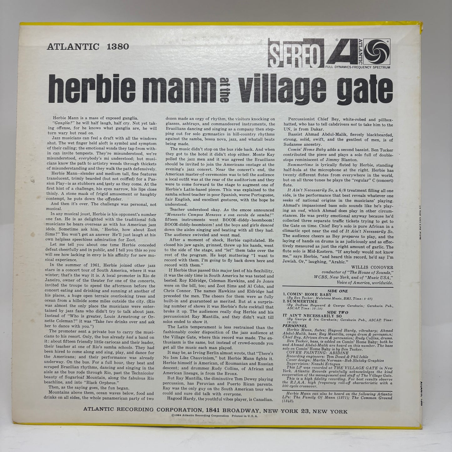 Herbie Mann : Herbie Mann At The Village Gate (LP,Album,Reissue,Stereo)