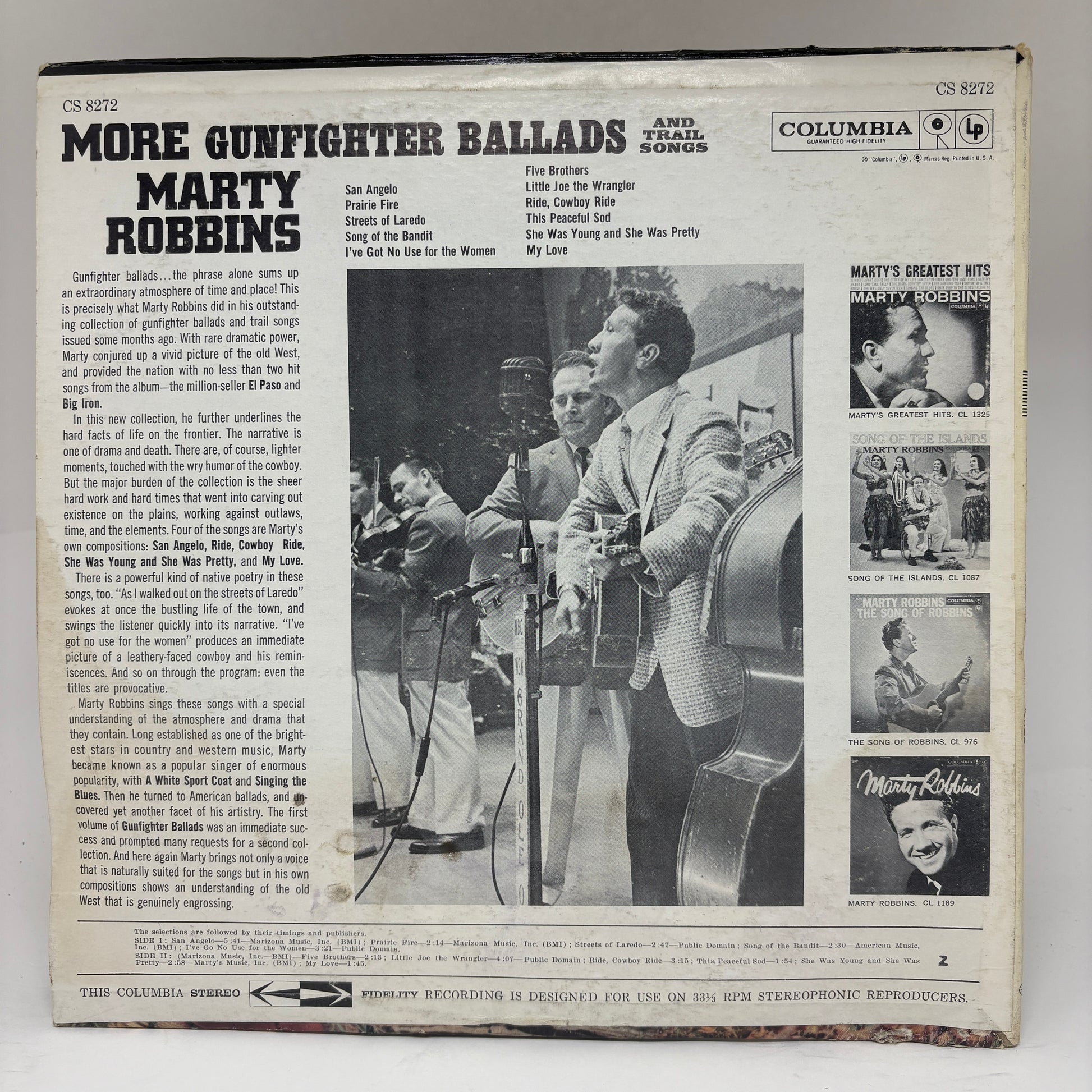 Marty Robbins : More Gunfighter Ballads And Trail Songs (LP,Stereo)