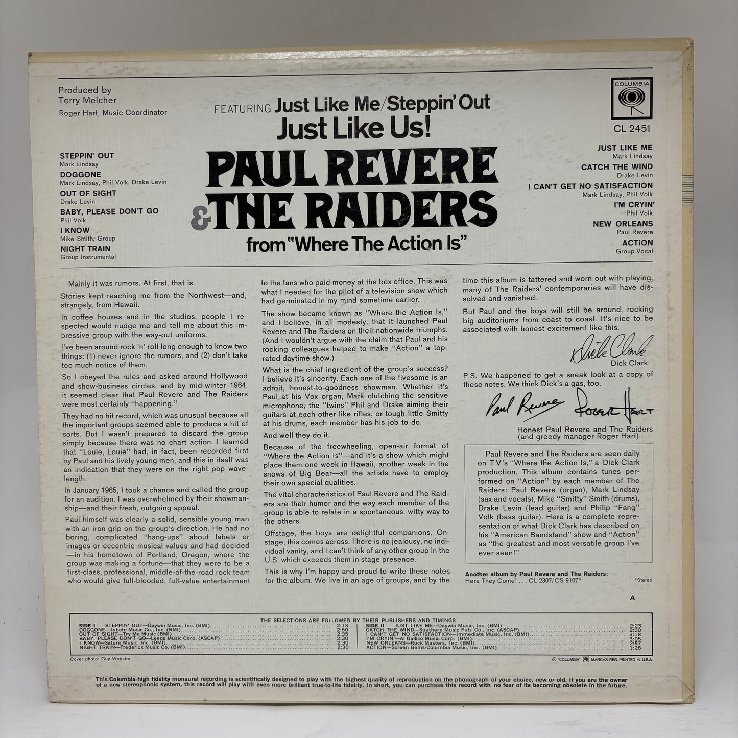Paul Revere & The Raiders : Just Like Us! (LP,Album,Mono)