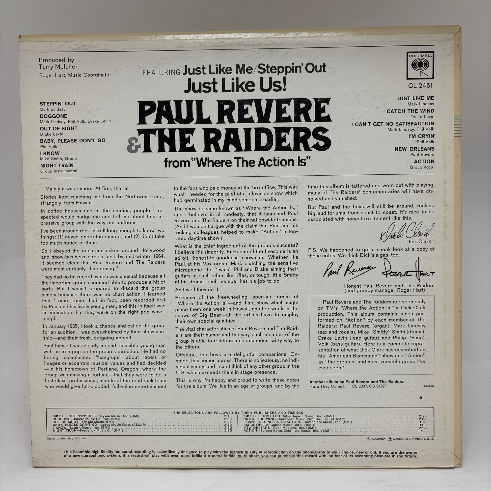 Paul Revere & The Raiders : Just Like Us! (LP,Album,Mono)