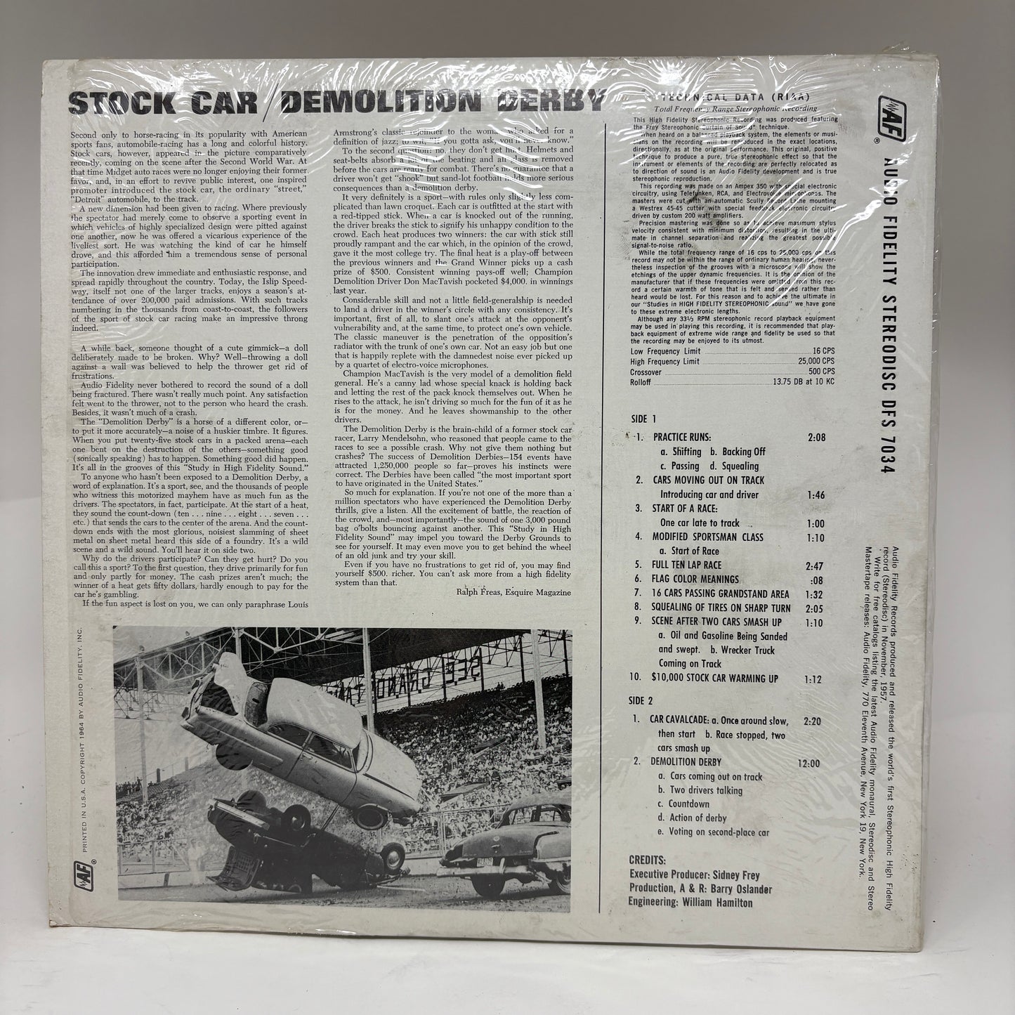 No Artist : Stock Car Demolition Derby Sound Effects (LP,Album,Stereo)
