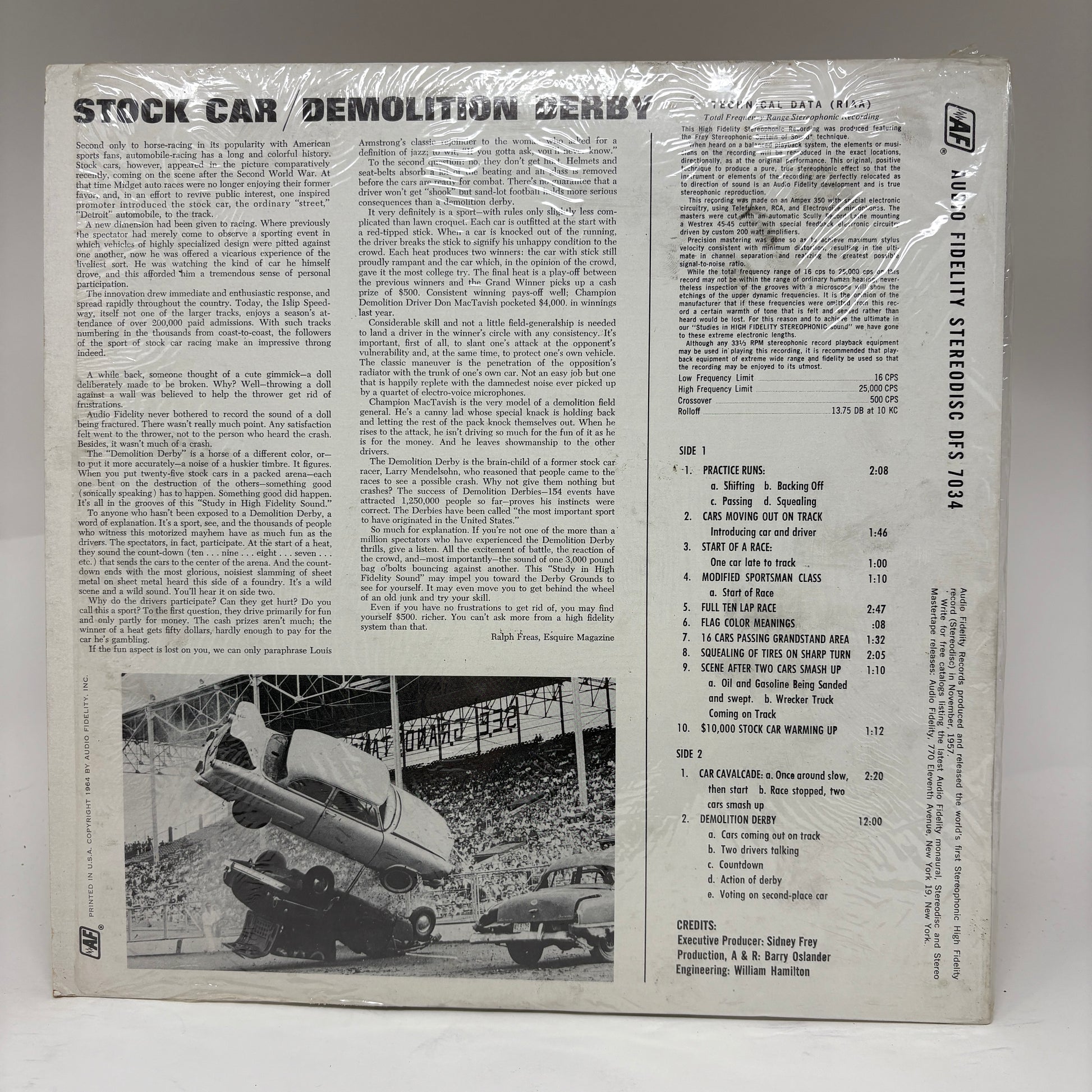 No Artist : Stock Car Demolition Derby Sound Effects (LP,Album,Stereo)