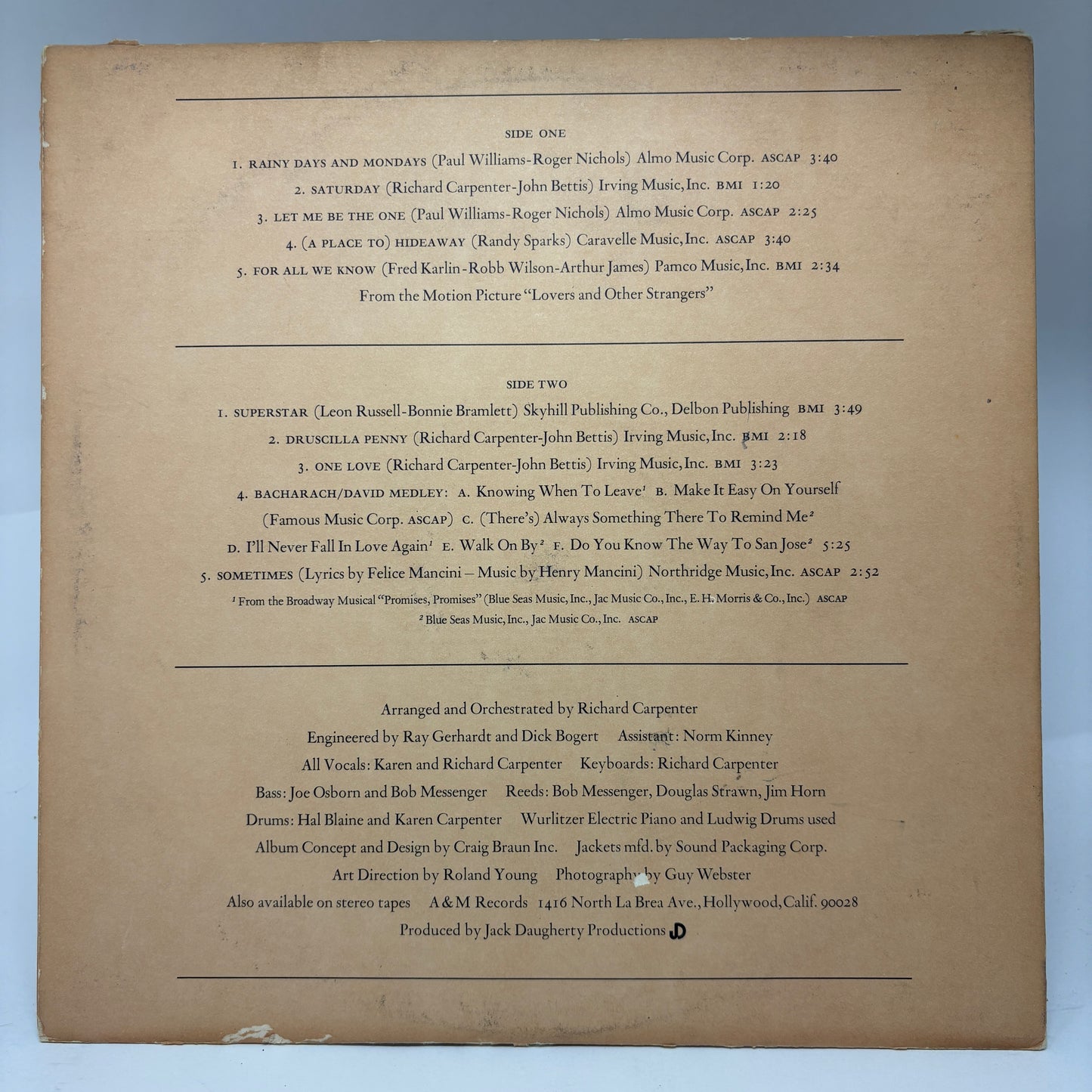 Carpenters : Carpenters (LP,Album,Stereo)