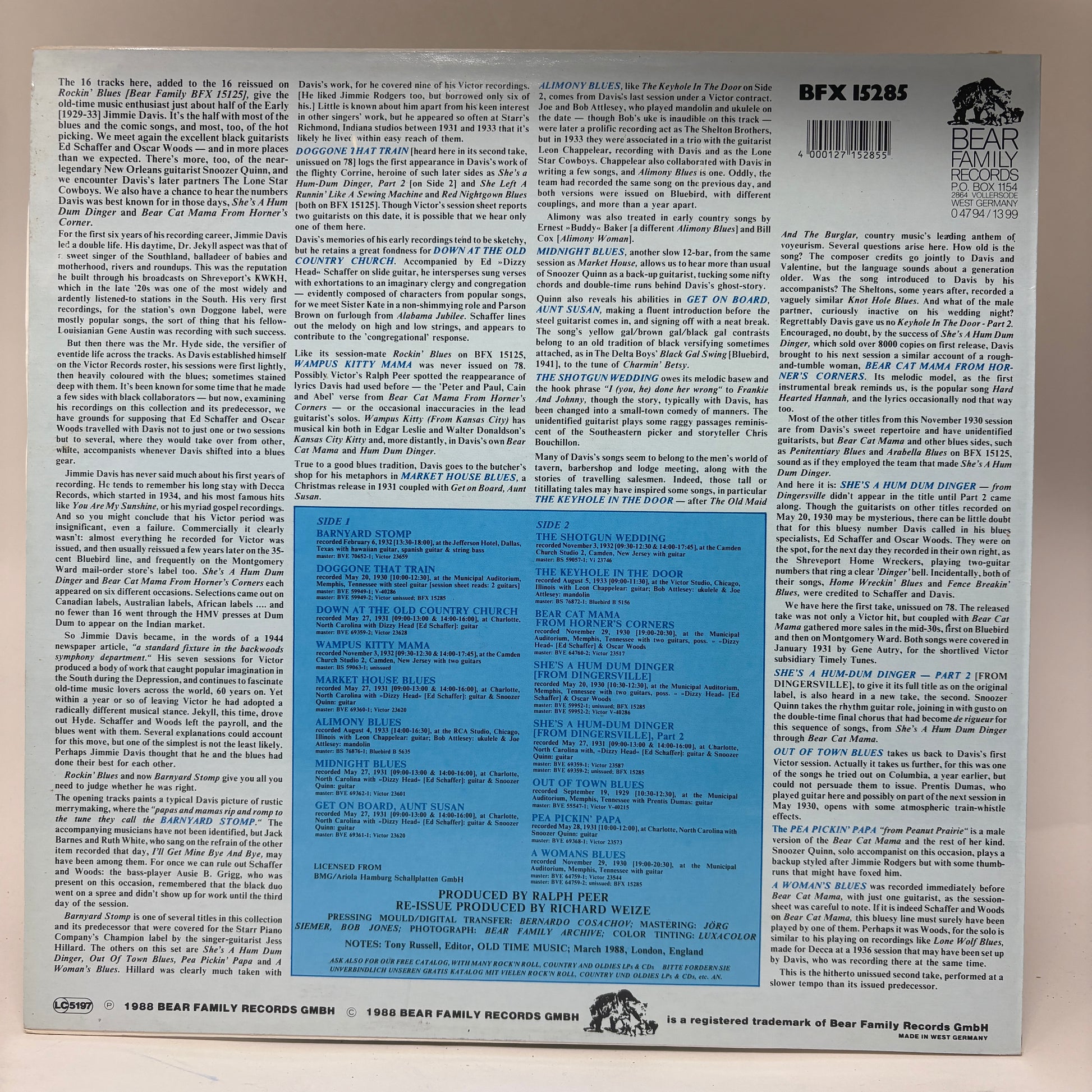 Jimmie Davis : Barnyard Stomp (LP,Compilation)