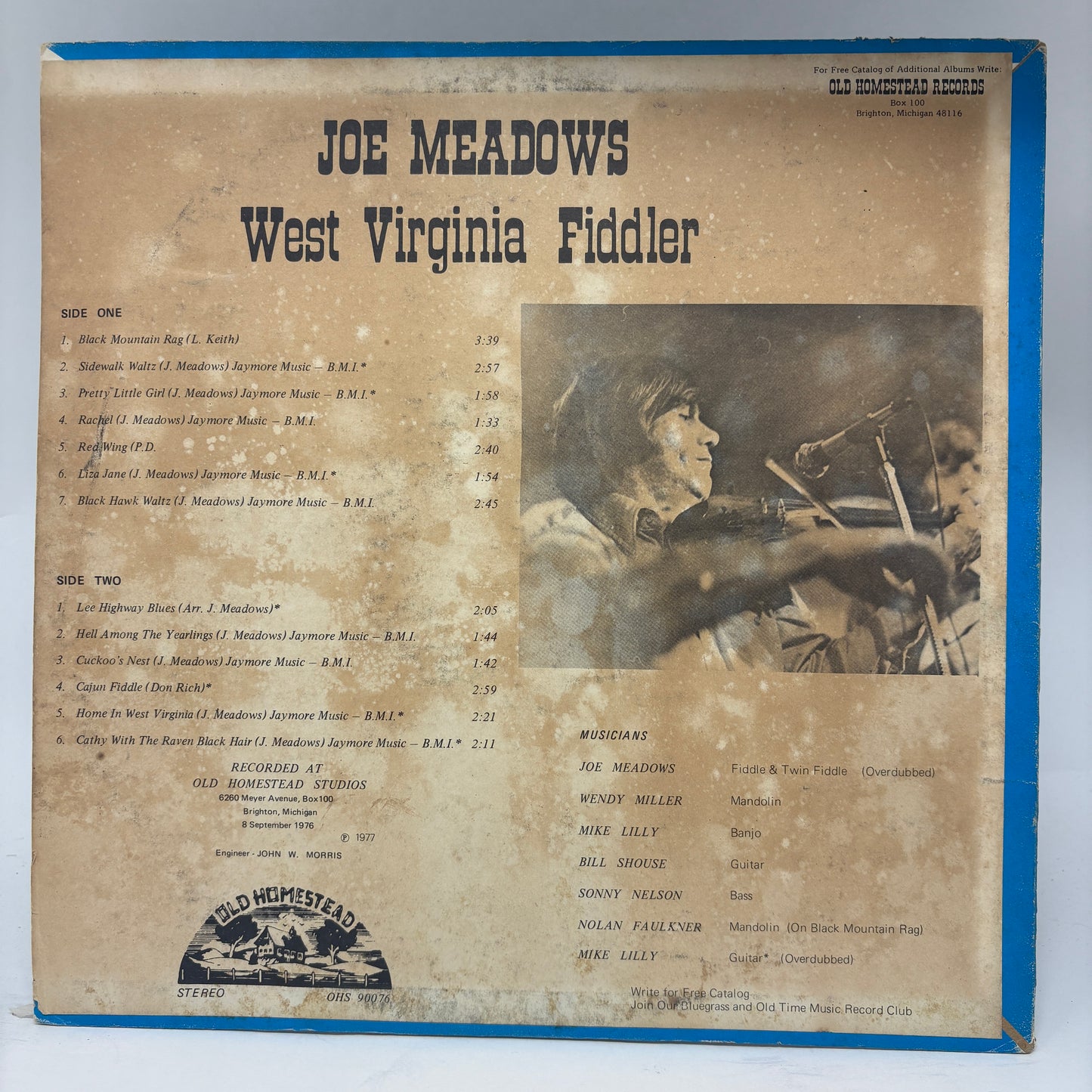 Ralph "Joe" Meadows : West Virginia Fiddler (LP,Album)