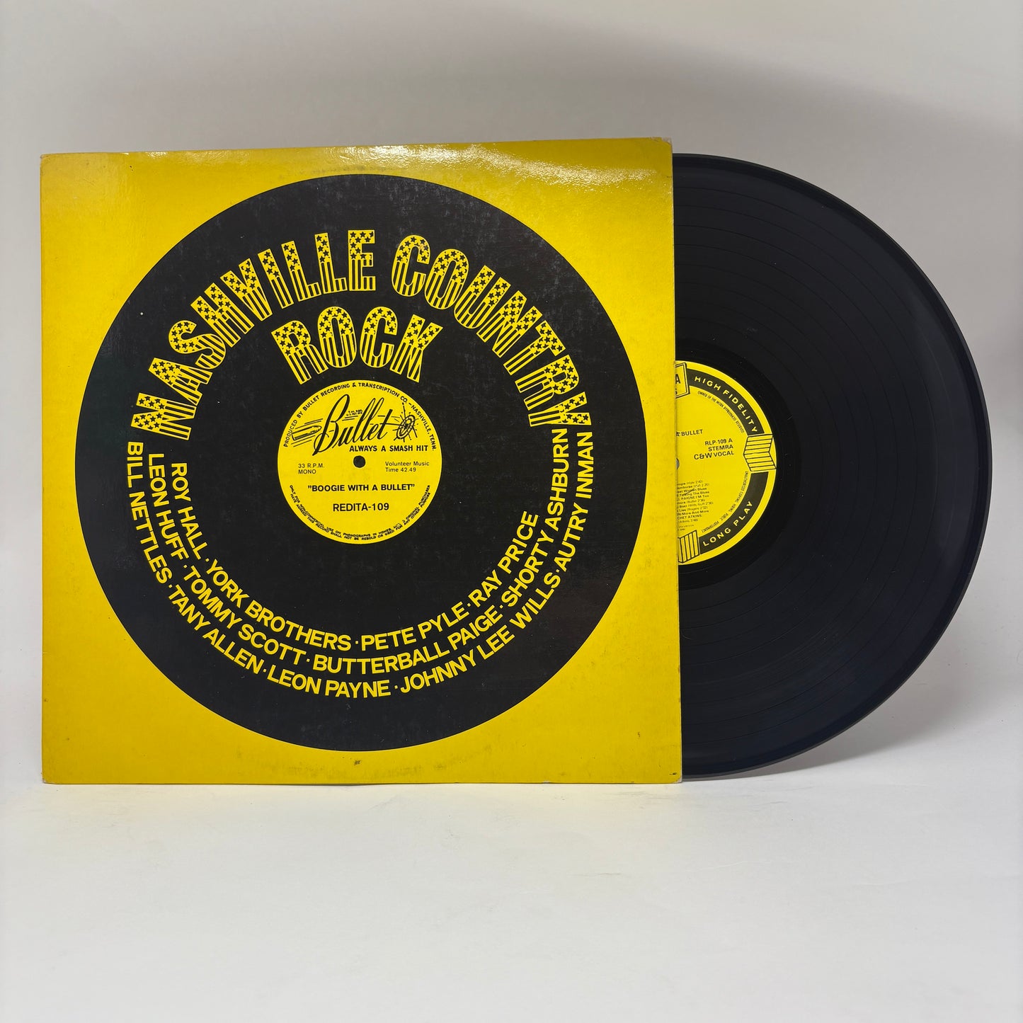 Various : Nashville Country Rock: Boogie With A Bullet (LP,Compilation,Mono)