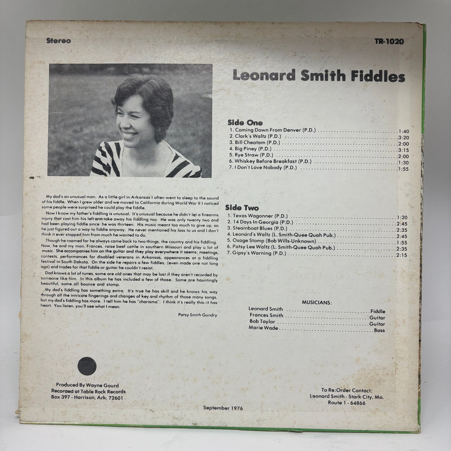 Leonard Smith (5) : Fiddle Tunes By Leonard Smith The One-Armed Fiddler (LP)