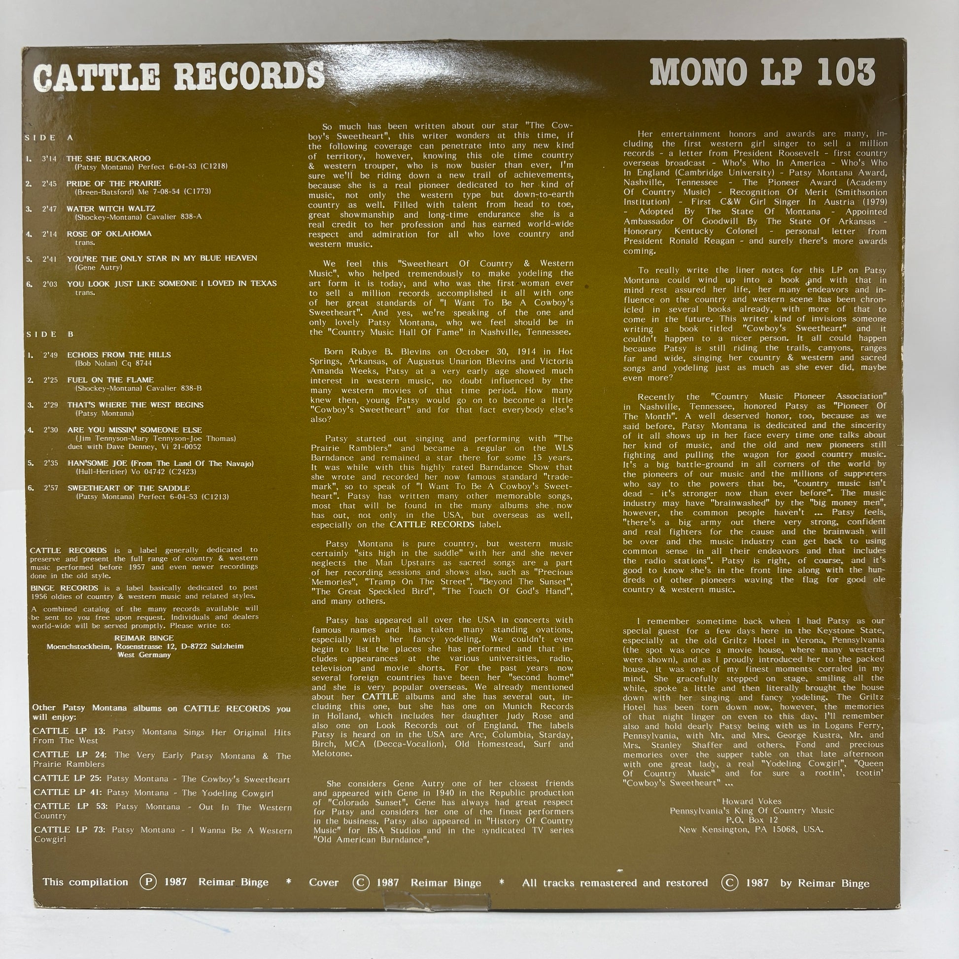 Patsy Montana : The She Buckaroo (LP,Album,Mono)