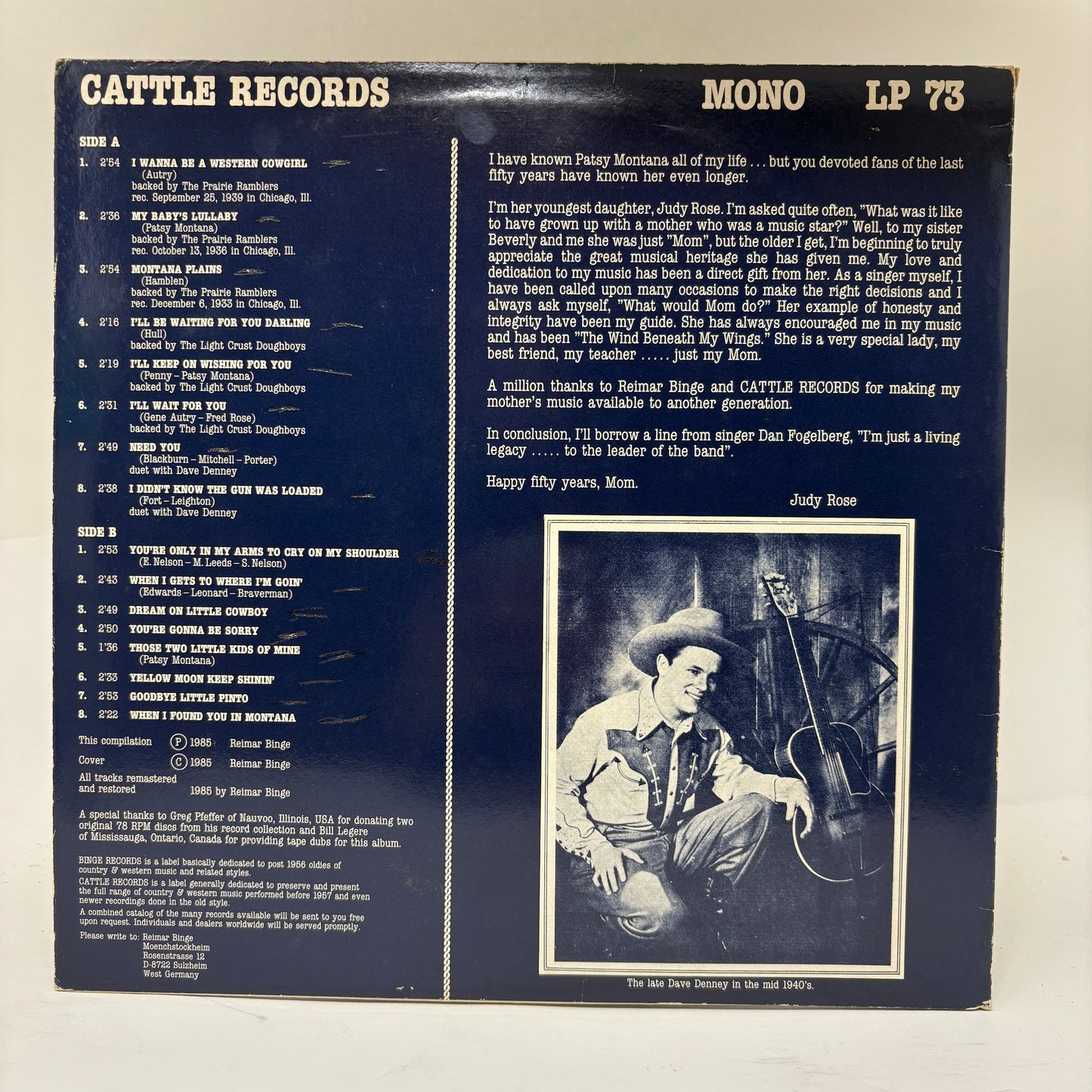 Patsy Montana : I Wanna Be A Western Cowgirl (LP,Mono)