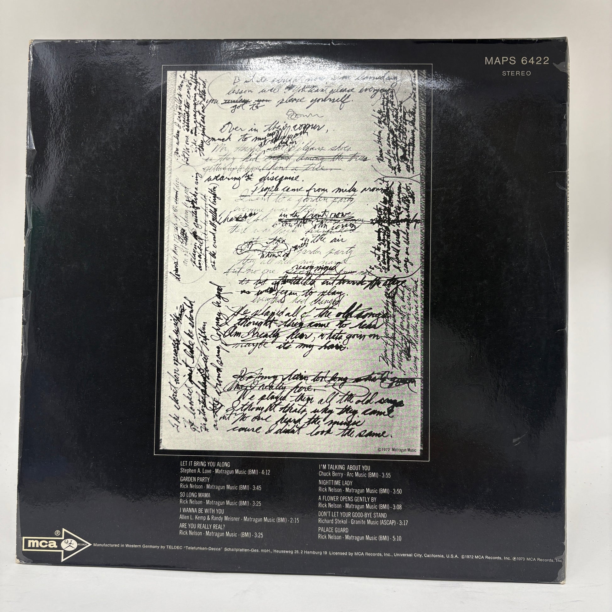 Rick Nelson & The Stone Canyon Band : Garden Party (LP,Album)