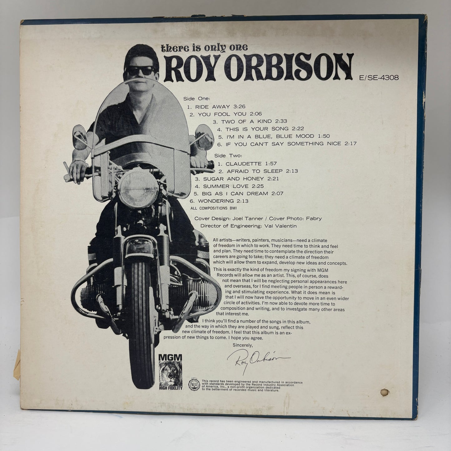 Roy Orbison : There Is Only One Roy Orbison (LP,Album,Mono)