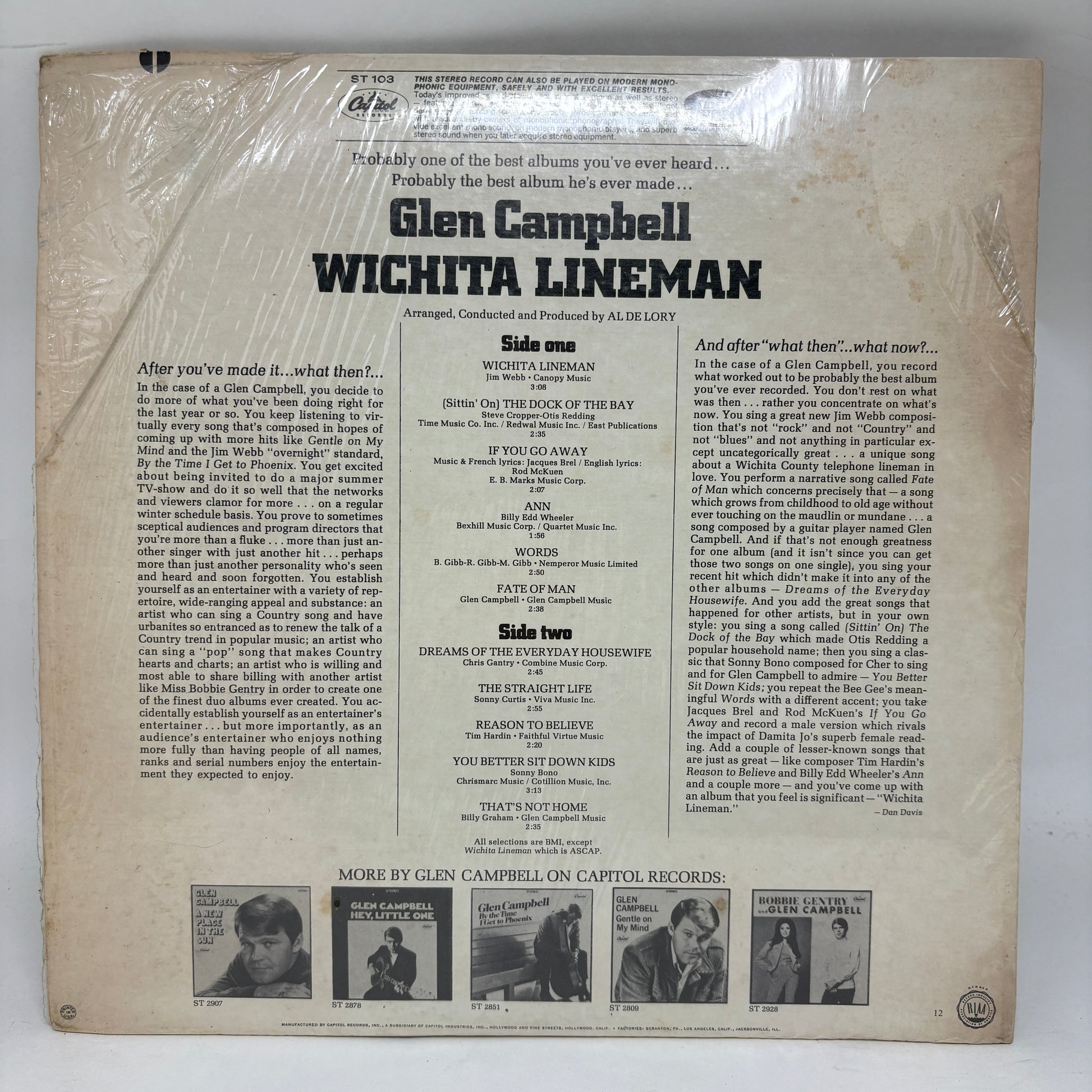 Glen Campbell : Wichita Lineman (LP,Album,Stereo)