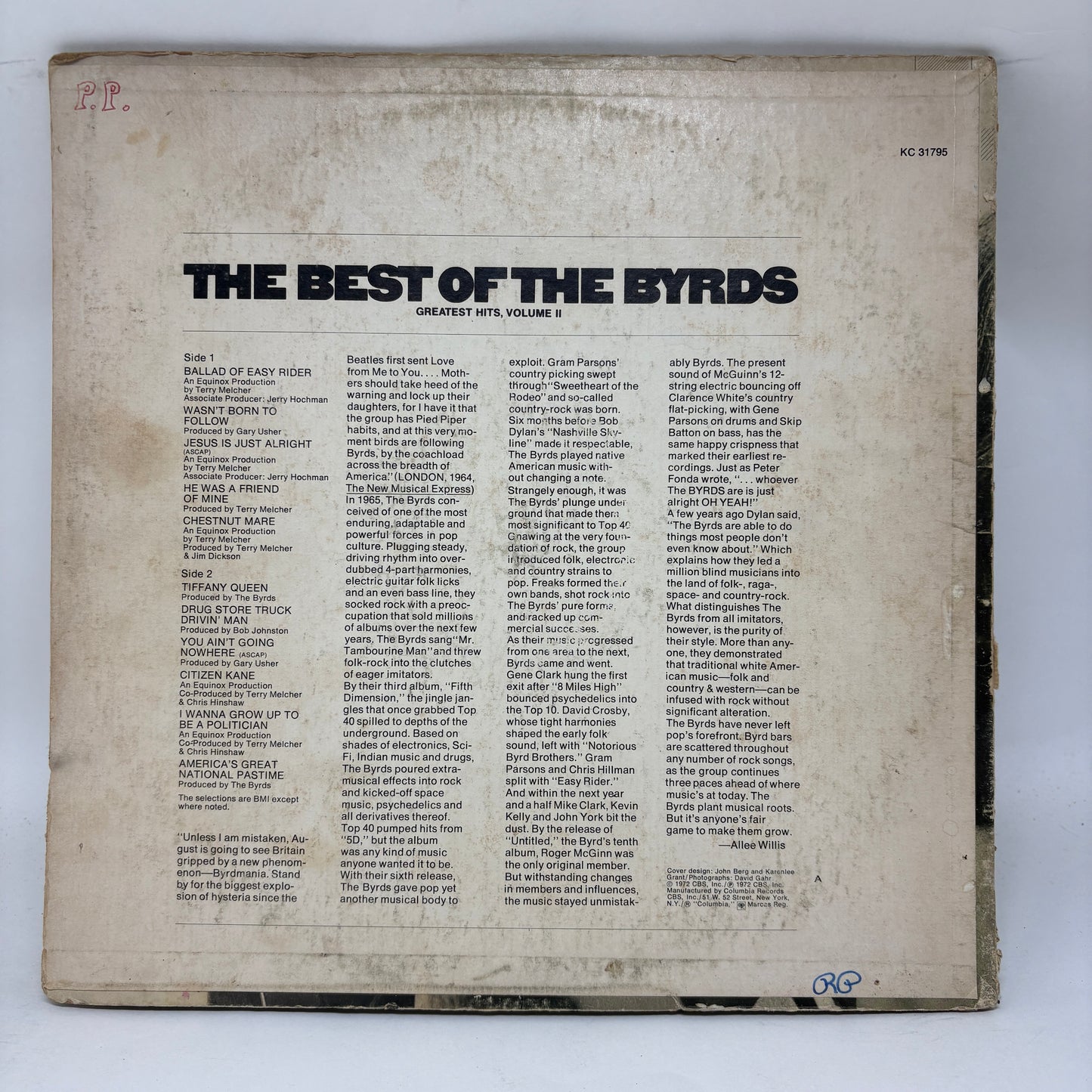 The Byrds : The Best Of The Byrds - Greatest Hits, Volume II (LP,Compilation,Reissue)