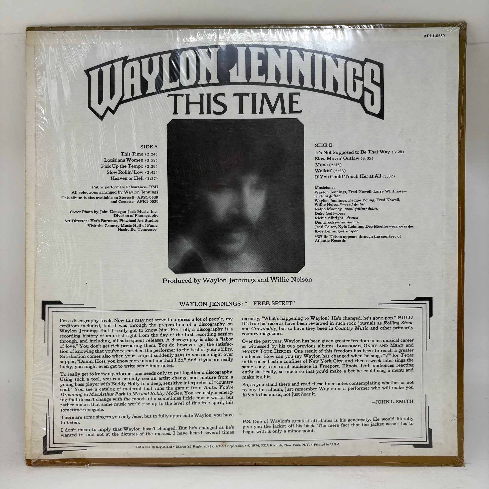 Waylon Jennings : This Time (LP,Album,Reissue)
