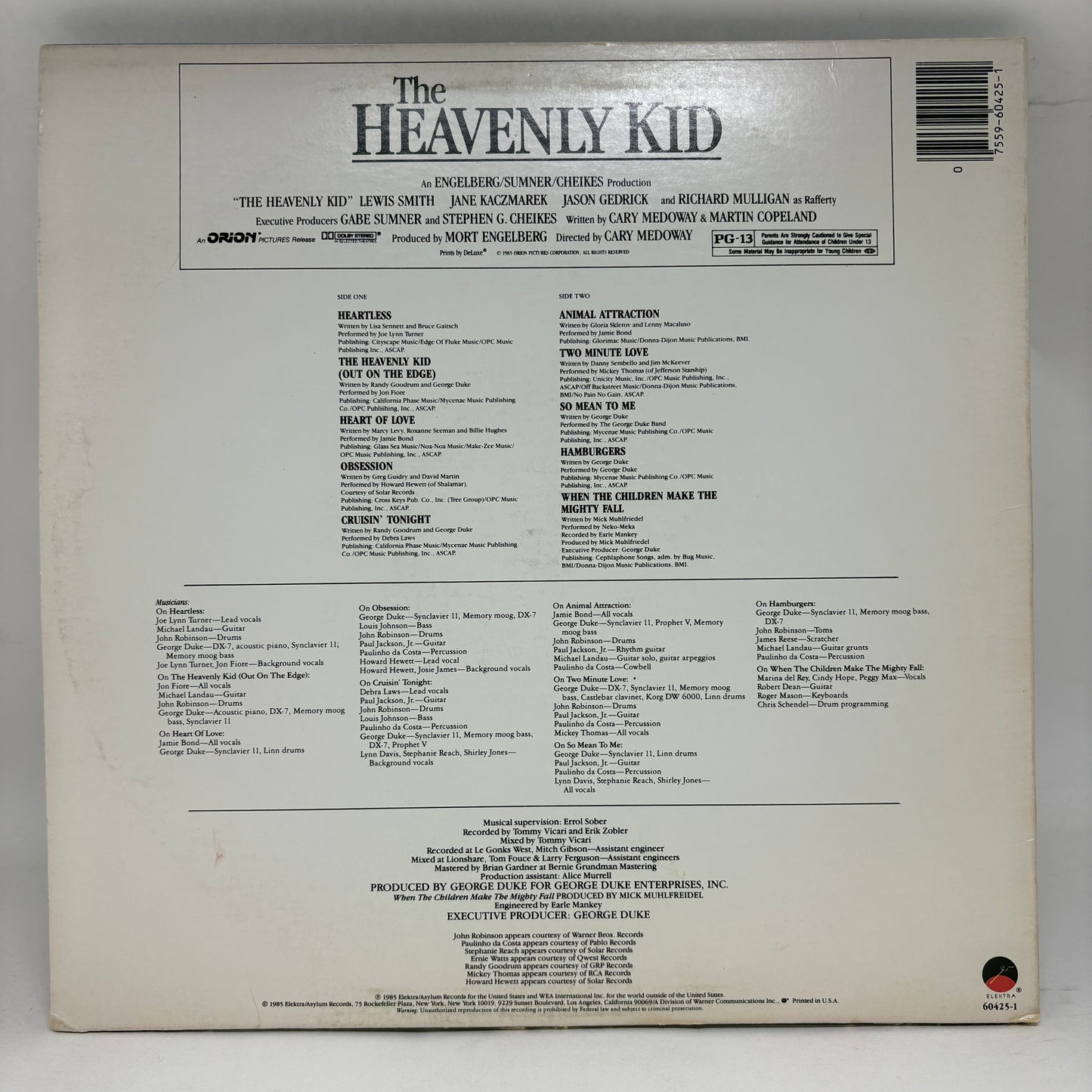 Various : The Heavenly Kid ("Original Motion Picture Soundtrack") (LP,Album)