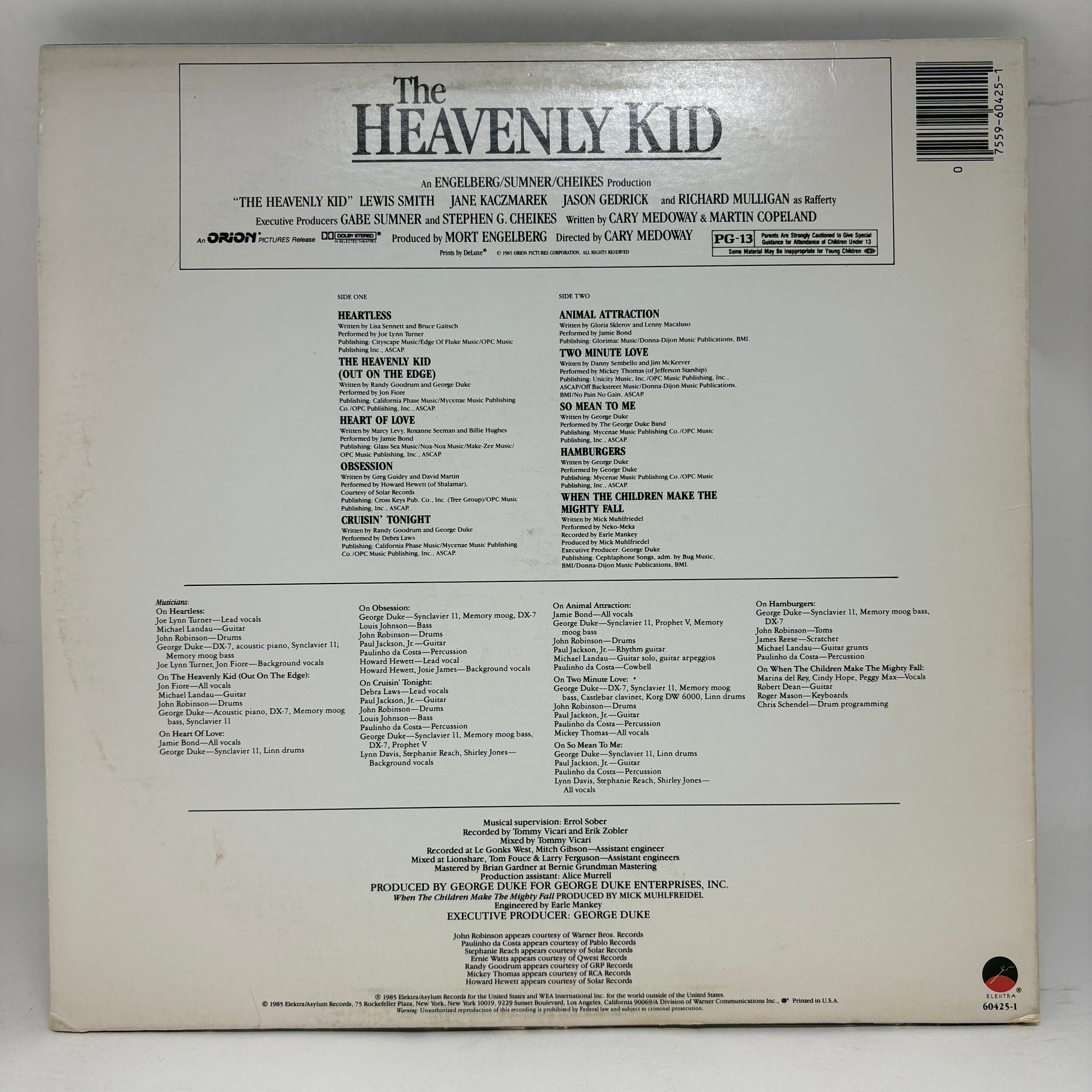 Various : The Heavenly Kid ("Original Motion Picture Soundtrack") (LP,Album)