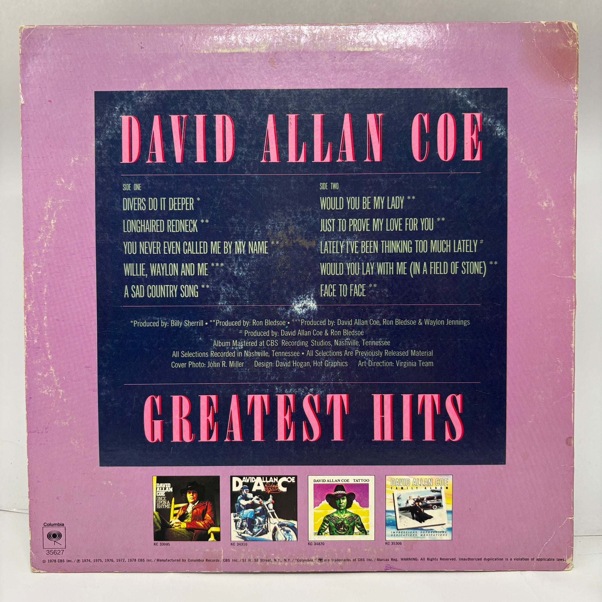 David Allan Coe : Greatest Hits (LP,Compilation,Reissue)