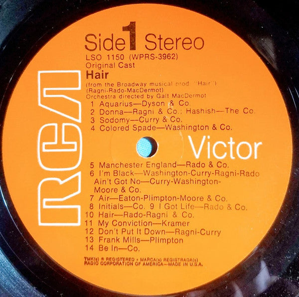 Various : Hair - The American Tribal Love-Rock Musical (The Original Broadway Cast Recording) (LP,Album,Repress,Stereo)