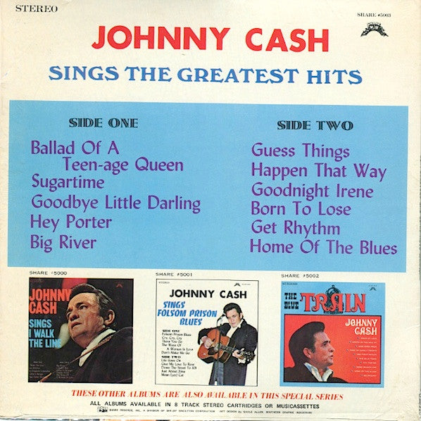 Johnny Cash : Sings The Greatest Hits (LP,Album,Compilation,Stereo,Reissue)