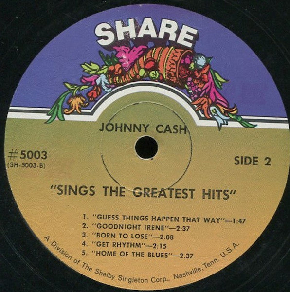 Johnny Cash : Sings The Greatest Hits (LP,Album,Compilation,Stereo,Reissue)