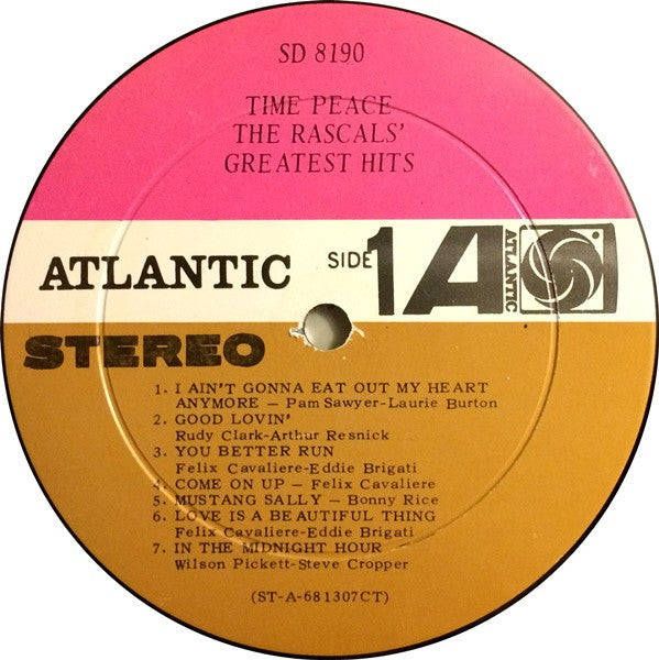 The Rascals : Time Peace: The Rascals' Greatest Hits (LP,Compilation,Club Edition,Stereo)
