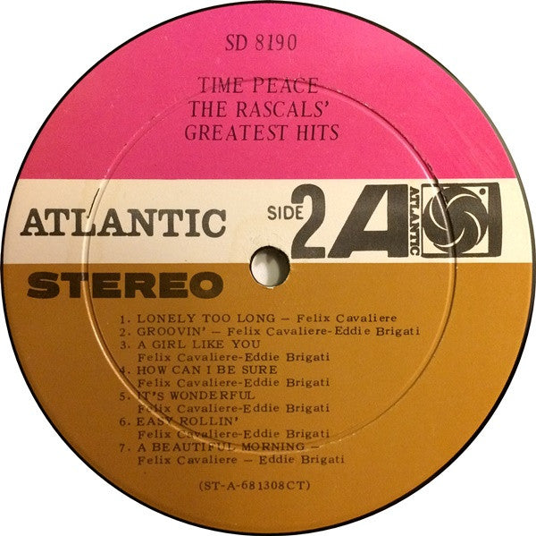The Rascals : Time Peace: The Rascals' Greatest Hits (LP,Compilation,Club Edition,Stereo)