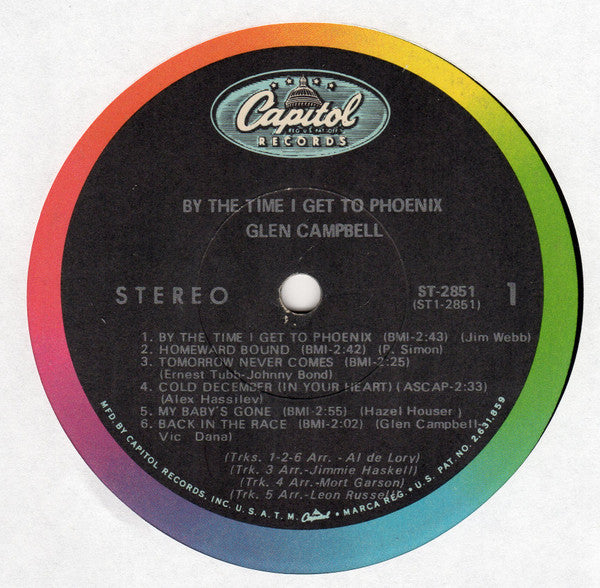 Glen Campbell : By The Time I Get To Phoenix (LP,Album,Stereo)